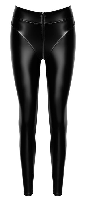 Noir Legging powerwetlook met hoge taille - Zwart