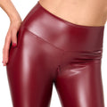 Noir powerwetlook legging - Rood