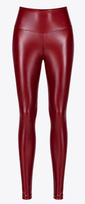 Noir powerwetlook legging - Rood