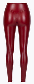Noir powerwetlook legging - Rood