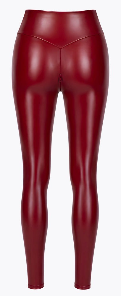 Noir powerwetlook legging - Rood - Noir - SKU: 27202213021
