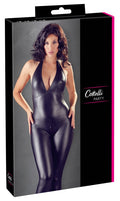 Cottelli PARTY Jumpsuit rekbaar met 2-weg ritssluiting - Zwart