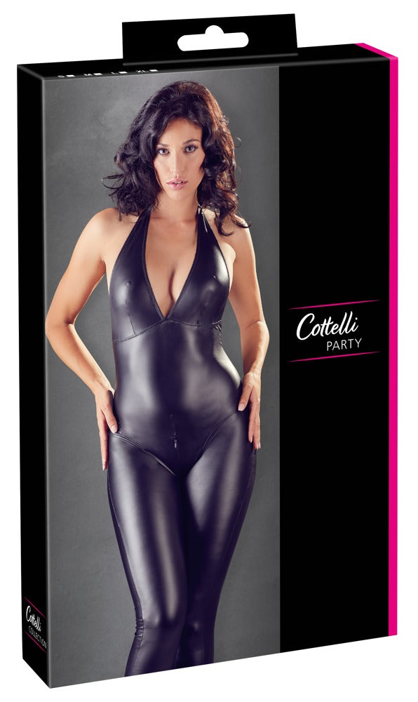 Cottelli PARTY jumpsuit met 2-weg ritssluiting - Zwart - Cottelli PARTY - SKU: 27305101021