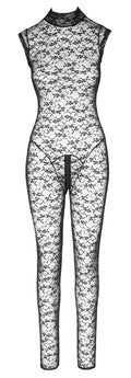 Cottelli LINGERIE transparante jumpsuit - Zwart