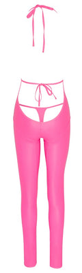 Cottelli PARTY Jumpsuit neon roze met halternek - Roze
