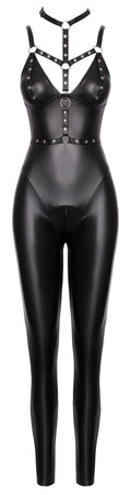Cottelli PARTY Jumpsuit met zilverkleurige details - Zwart