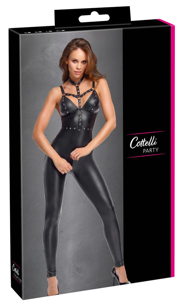 Cottelli PARTY Jumpsuit met zilverkleurige details - Zwart - Cottelli PARTY - SKU: 27308471021