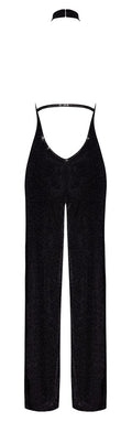 Noir Jumpsuit glinsterend transparant - Zwart