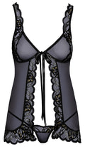 kissable elegante kant babydollset - Zwart