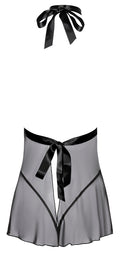 kissable Babydoll transparant met rugloze uitsnede - Zwart