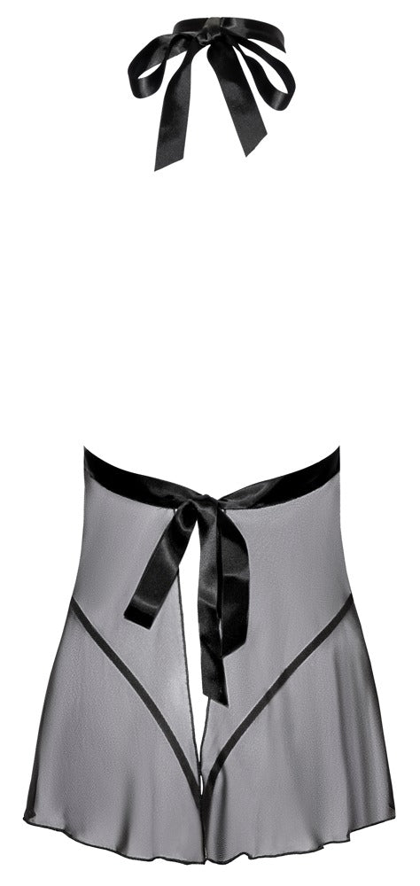 kissable Babydoll transparant met rugloze uitsnede - Zwart