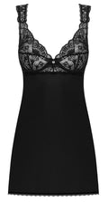 Obsessive Babydoll met beugelcups en thong - Zwart