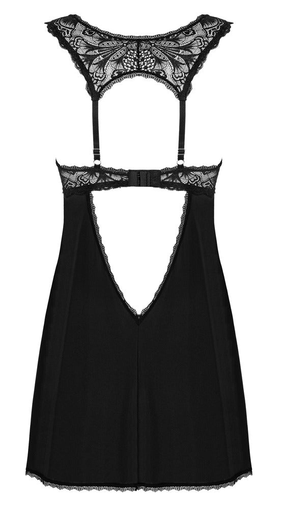 Obsessive Babydoll met beugelcups en thong - Zwart - Obsessive - SKU: 27415391101