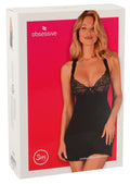 Obsessive Babydoll met beugelcups en thong - Zwart