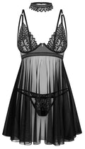 Obsessive babydollset Donarella inclusief choker - Zwart