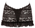 Cottelli LINGERIE bloemenkant jurk met halternek - Zwart
