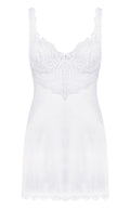 Obsessive Lingeriejurk met beugelbeha en kant - Wit