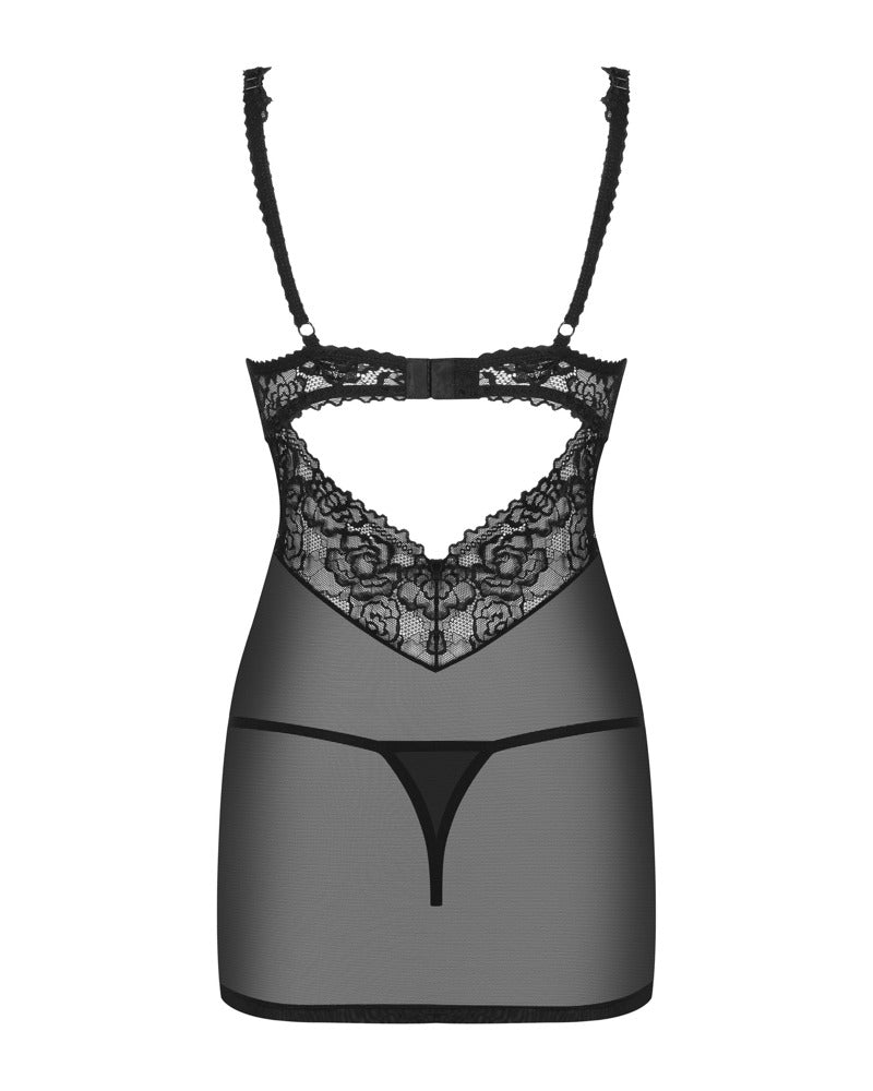 Obsessive Chemise met kant - Zwart