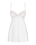 Obsessive Chemise met tule en borduurwerk - Wit