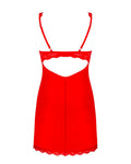 Obsessive Chemise met kant en thong - Rood
