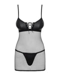 Obsessive negligé en string set Redella - Zwart