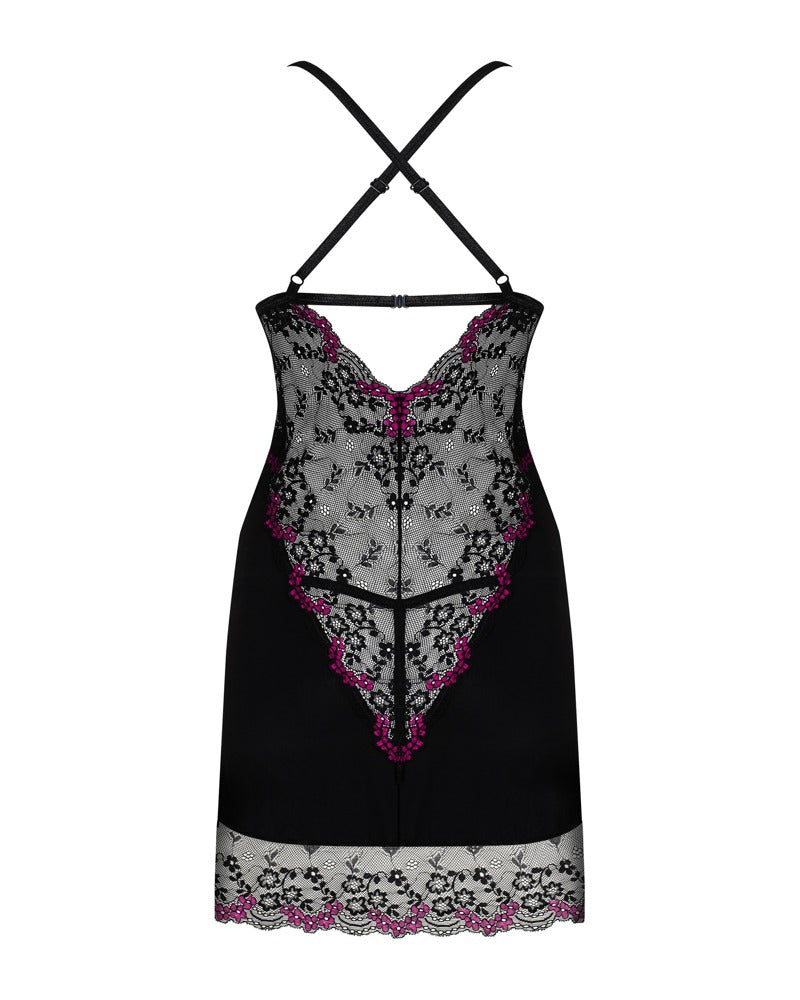 Obsessive Vanessme chemise & thong - Zwart