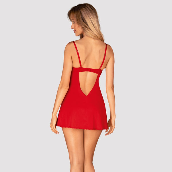 Obsessive Ingridia jurk met thong - Rood - Obsessive - SKU: 27516073141