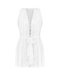 Obsessive Peignoir doorschijnend met kant - Wit