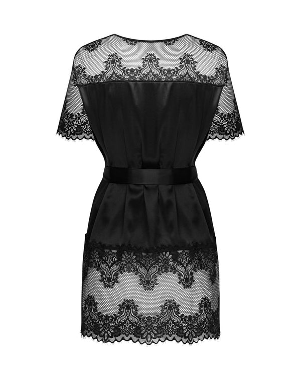 Obsessive Maderris peignoir - Zwart - Obsessive - SKU: 27606221941