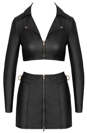 Cottelli PARTY Clubwear set met koperkleurige details - Zwart