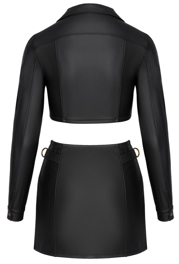 Cottelli PARTY clubwear set met matte look - Zwart - Cottelli PARTY - SKU: 27607031021