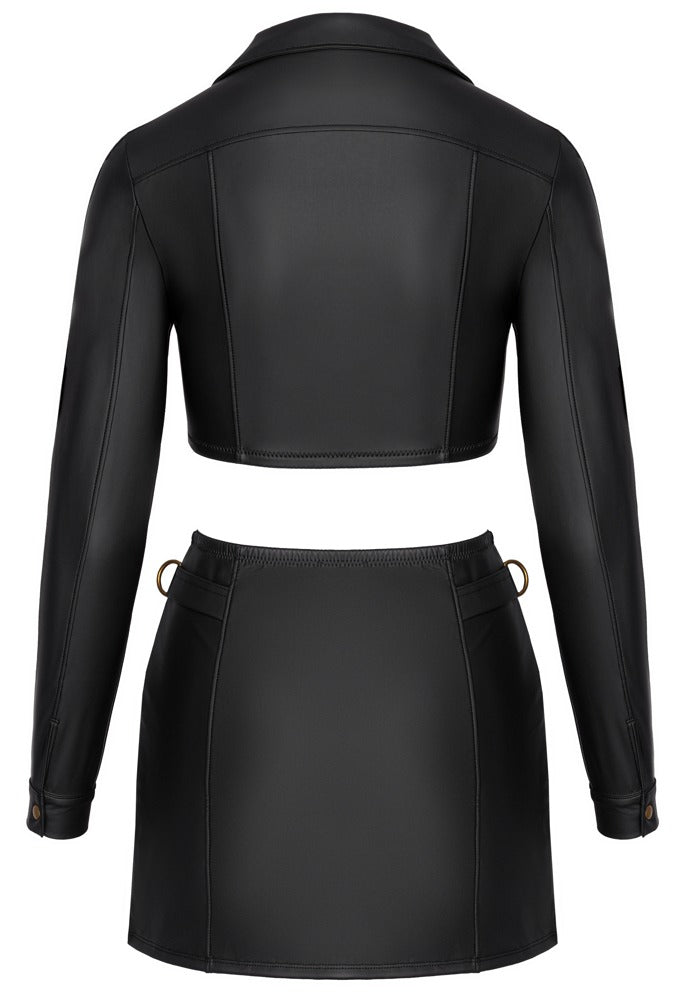Cottelli PARTY Clubwear set met koperkleurige details - Zwart