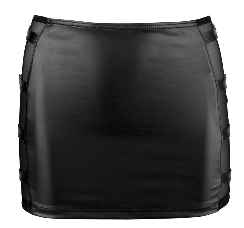 Cottelli PARTY Minirok met jarretels en gespen - Zwart