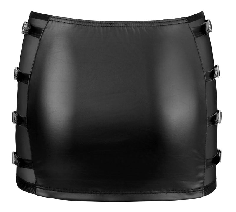 Cottelli PARTY Minirok met jarretels en gespen - Zwart