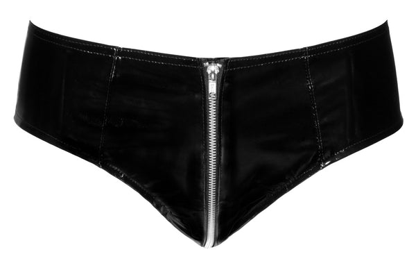 Black Level Slip glanzend vinyl met metalen rits - Zwart - Black Level - SKU: 28100421022