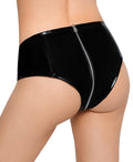 Black Level Slip glanzend vinyl met metalen rits - Zwart