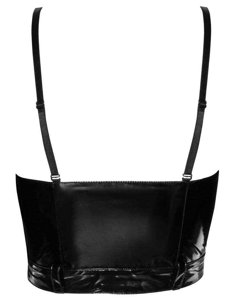 Black Level vinyl top met rits - Zwart
