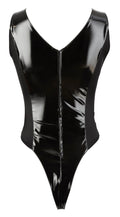 Black Level Body vinyl met open kruis en borstuitsnijdingen - Zwart