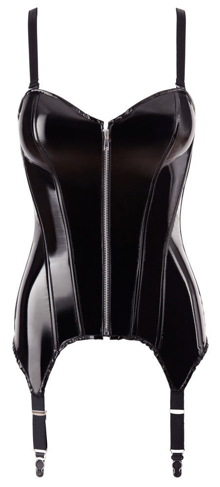 Black Level vinyl jarretelkorset - Zwart - Black Level - SKU: 28406001022