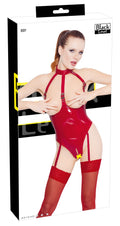 Black Level Body open cup met jarretels - Rood