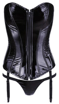 Black Level Korset strapless met jarretels - Zwart