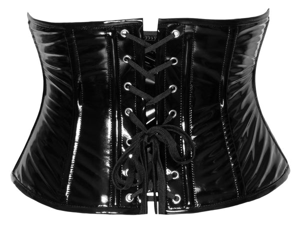Black Level Vinyl waist cincher met ritssluiting - Zwart - Black Level - SKU: 28406851022