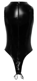 Black Level Body glimmend met vetersluiting - Zwart