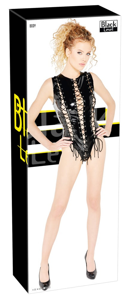 Black Level Body glimmend met vetersluiting - Zwart - Black Level - SKU: 28407581021