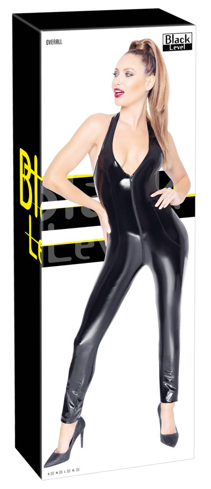 Black Level vinyl jumpsuit glanzend - Zwart - Black Level - SKU: 28500521022
