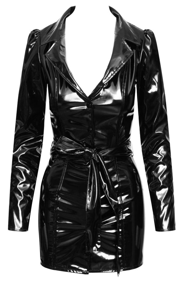 Black Level vinyl jurk met drukknopen - Zwart - Black Level - SKU: 28500791022