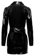 Black Level Vinyl jurk met jas en drukknopen - Zwart
