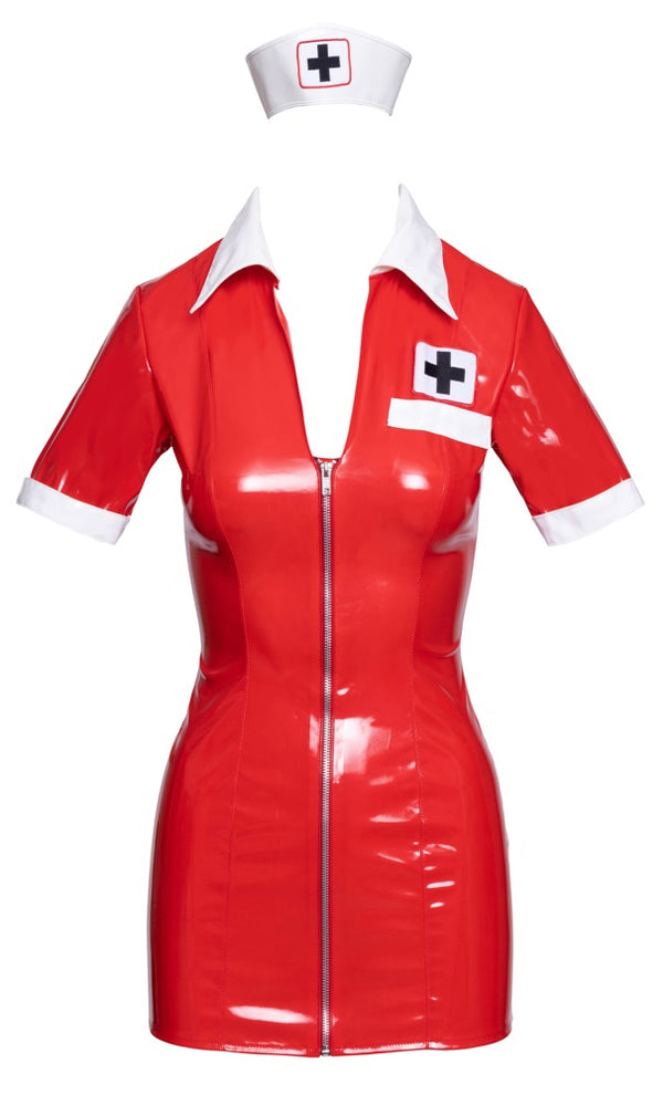 Black Level vinyl jurk met contrasterende details - Rood - Black Level - SKU: 28510833022