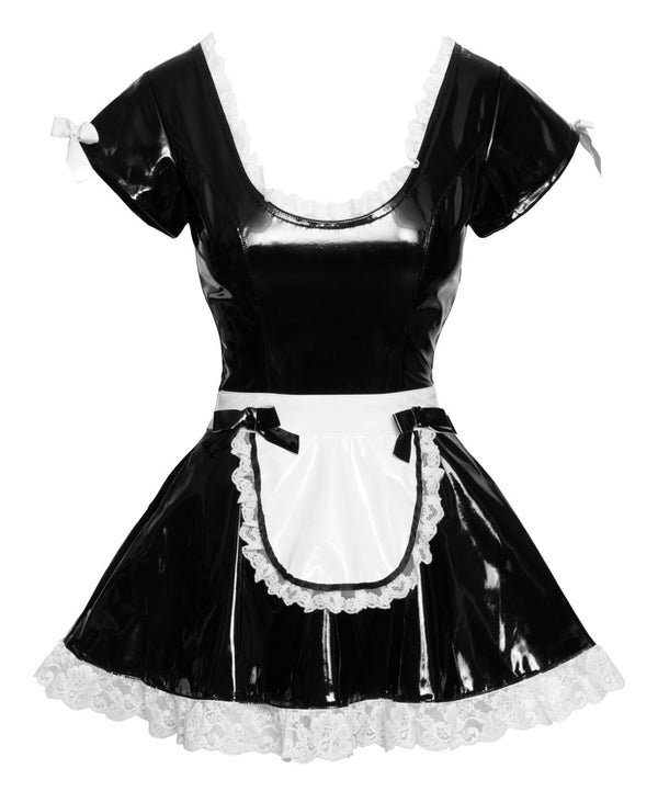 Black Level vinyl jurk met schort - Zwart - Black Level - SKU: 28512611022