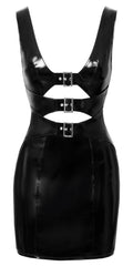 Black Level Vinyl jurk - Zwart
